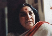 Shri Mataji Nirmala Devi indoors, red bordered white sari Shri Mataji Nirmala Devi indoors, red bordered white sari
