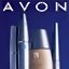 a few unpacked cosmetics with Avon name, white on navy blue a few unpacked cosmetics with Avon name, white on navy blue