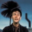 Dick Van Dyke with chimney brush, up on the roof in Mary Poppins film Dick Van Dyke with chimney brush, up on the roof in Mary Poppins film