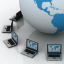 Central America on a globe, with some Laptops Central America on a globe, with some Laptops