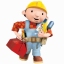 Bob the Builder, with tools and hard hat: 'Yes we can!' Bob the Builder, with tools and hard hat: 'Yes we can!'