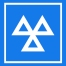 mot test logo, three chunky white triangles on blue background mot test logo, three chunky white triangles on blue background